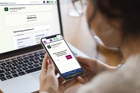 MedicinesComplete on laptop and phone screen