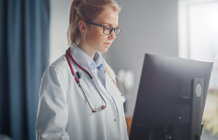 Woman at work in hospital