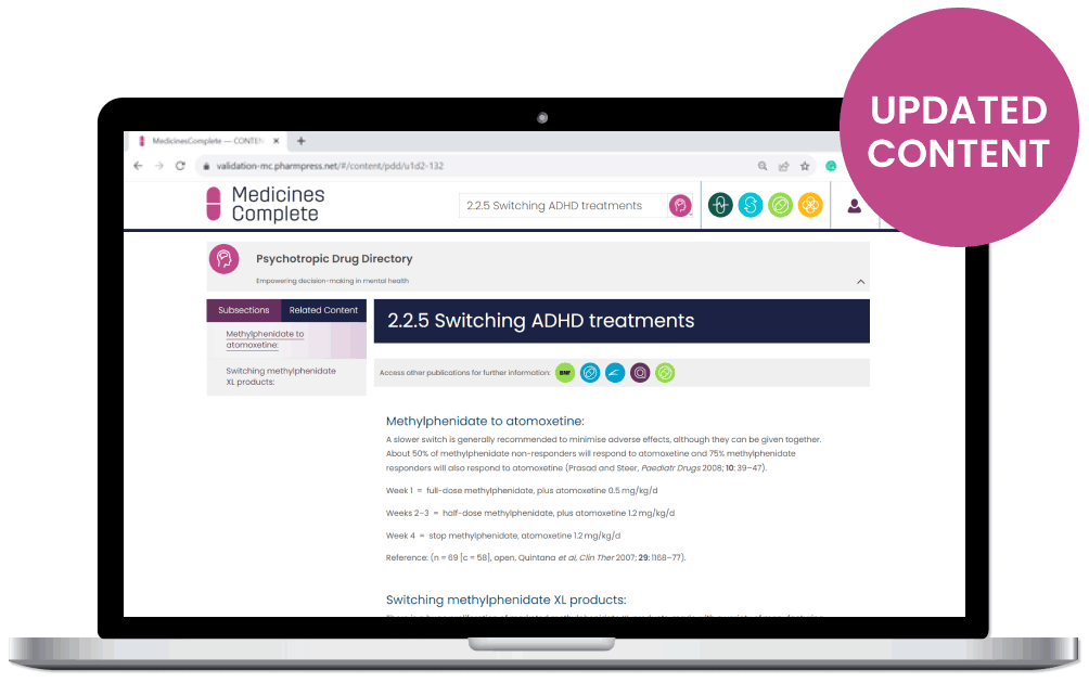 Psychotropic Drug Directory updated content on mental health medications