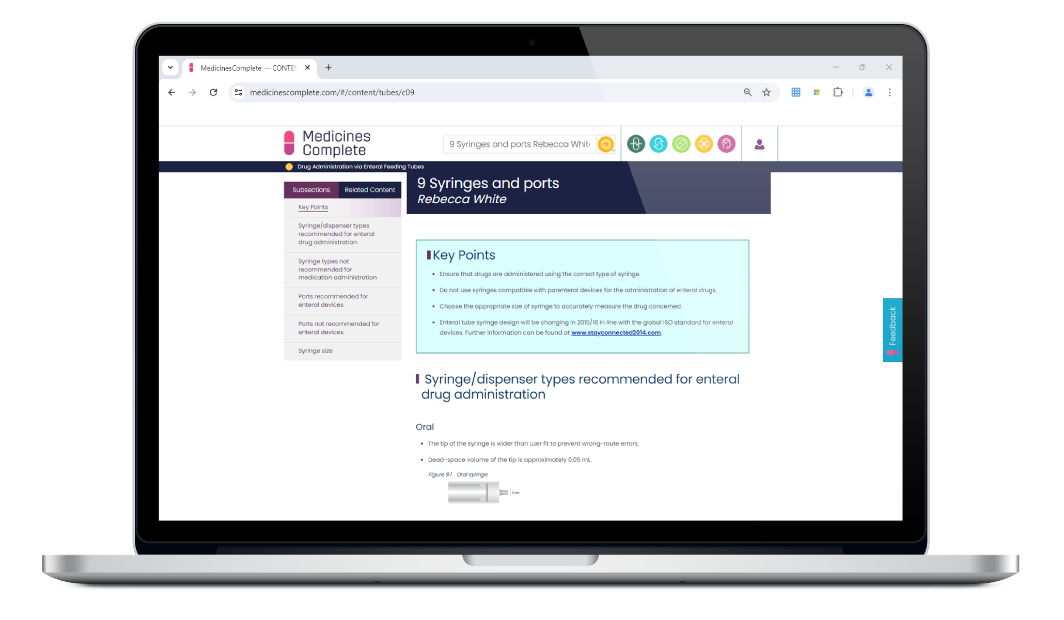 Drug Administration via Enteral Feeding Tubes laptop