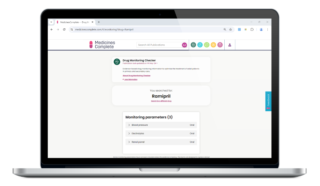 Drug Monitoring Checker laptop
