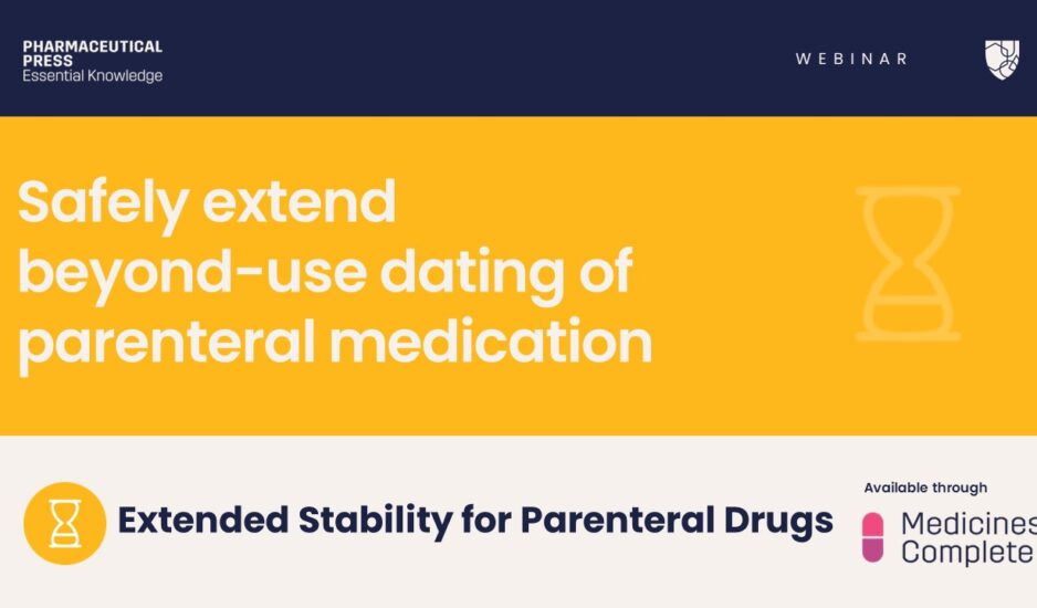 Extended Stability for Parenteral Drugs webinar cover