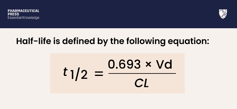 Half life of a drug equation