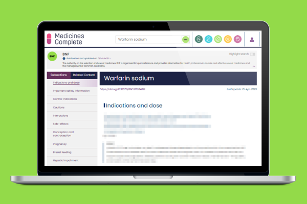 Development of a BNF drug monograph