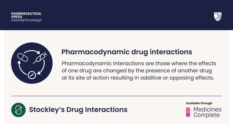Pharmacodynamic drug interactions