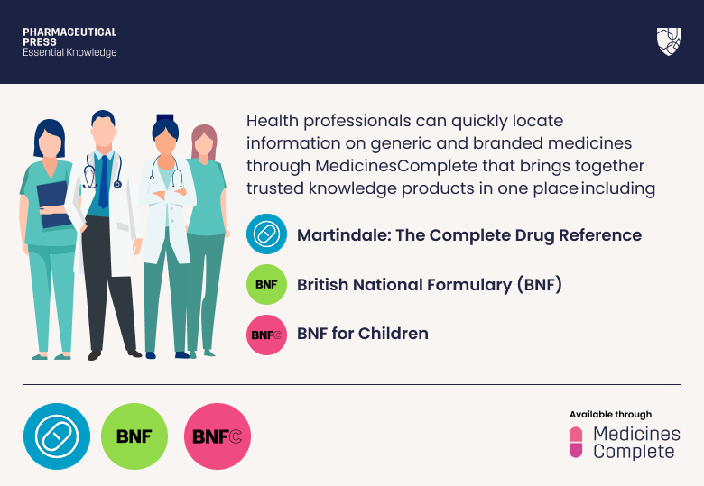 Generic medicines information through MedicinesComplete