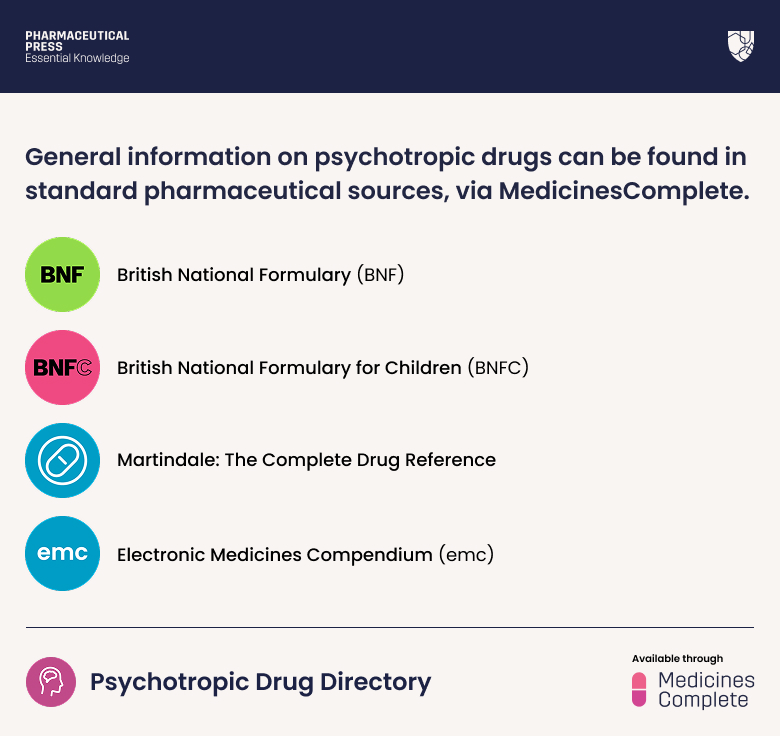 Where can you access reliable prescribing information on psychotropic drugs?