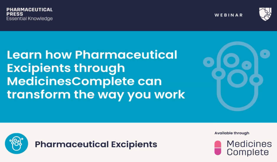 Learn how Pharmaceutical Excipients can transform the way you work