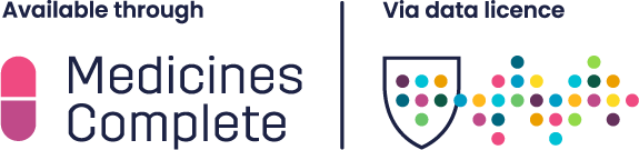 Available through MedicinesComplete or via data licence